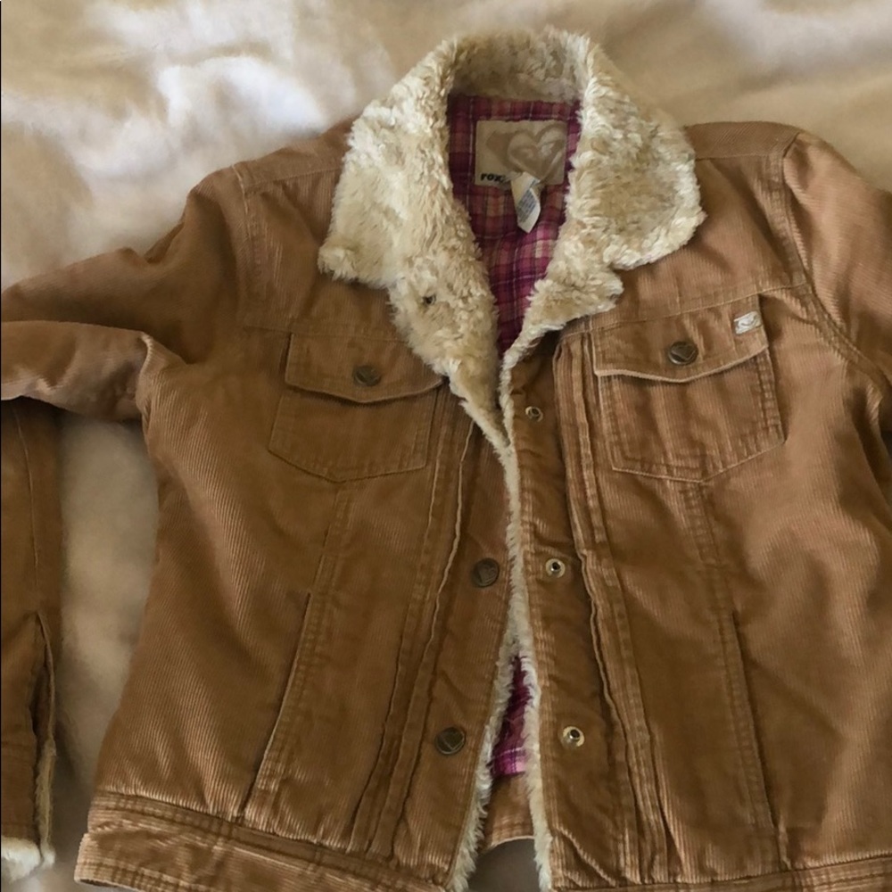 Roxy brown corduroy jacket. Size Med